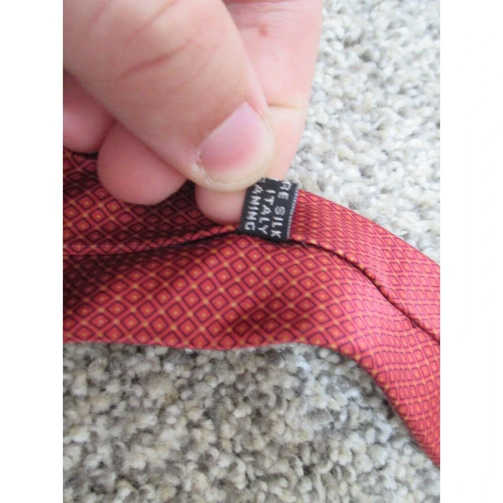 Stefano Ricci Mens Tie Red Repeating Geometric 4